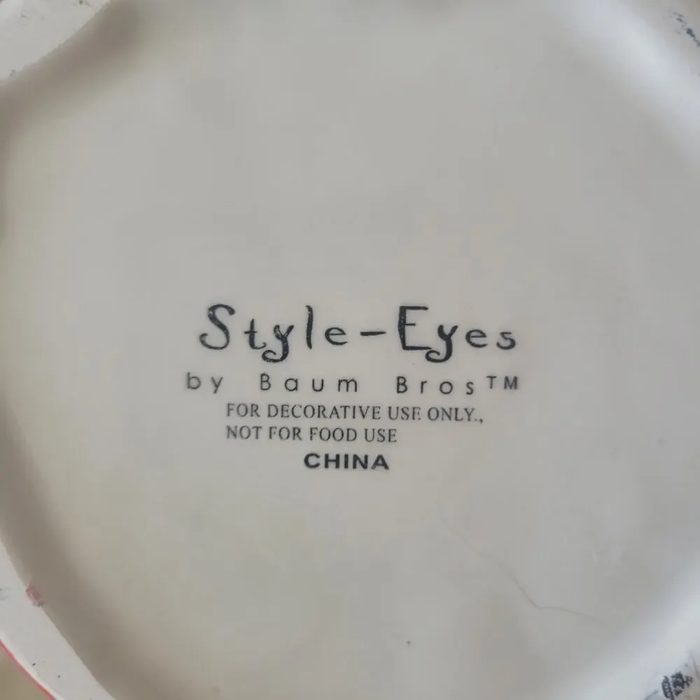 Christmas Jolly Snowman Ceramic Candle Style Eyes by‎ Baum Bros Never used! VTG